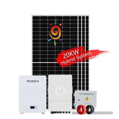 China Rosenpv energy storage system 20KW 25KW 30KW home/commercial solar power system for home battery PV system price for sale