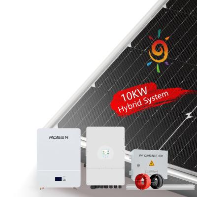 China 10kw 15kw 20kw Hybrid Solar Power System 10Kw Solar System 10Kw Solar Panel Home/Commercial Hybrid Battery Installation for sale