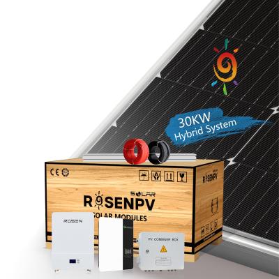 China Home / Commercial Rosenpv 5Kw 10Kw Hybrid Off Grid Home Use Solar Power Energy Storage System for sale