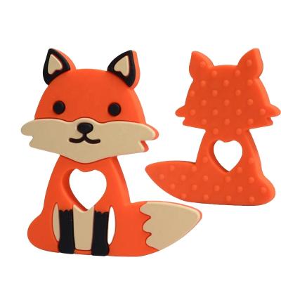 China Toy Factory Price Soft Animal Fox Baby Toy Molar Silicone Baby Teether Toys for sale