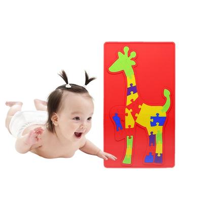 China Eco-friendly Educational Infant Brain Game Custom Silicone Baby Developing Jigsaw Puzzles for sale