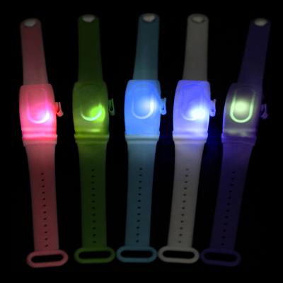 China NEW LED Luminous Sanitizer Wristband Silicone Portable Sanitizer Dispenser Wristband for sale