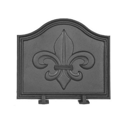 China Home Depot Cast Iron Fireplace Accessories Matt Black Fireback With Feet for sale