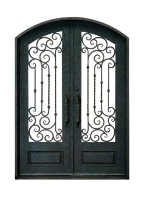 China Hierro exterior Front Doors European Style del oscilación de las piezas ornamentales dobles del hierro en venta