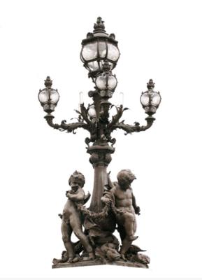 China European Style Cast Iron Light Pole Modern Design Outdoor For Garden for sale