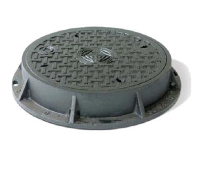 China Black Bitumen Coated Cast Iron Manhole Cover Metal Double Seal Customized Logo for sale