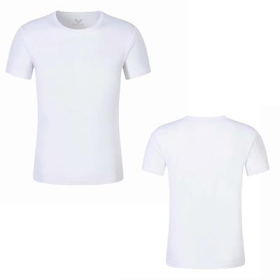 China Anti-Wrinkle Mens Casual Shirts Plain T-shirt Polyester 100% Custom Logo Screen Printing Graphic Tees for sale