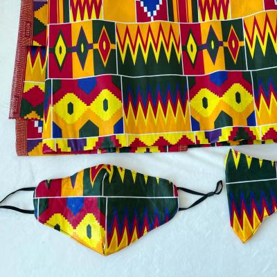 China Breathable Custom Made African Wax Fabric With 2 Layers Cloth Face Maskof Africa Clothing Kente Ankara Print for sale