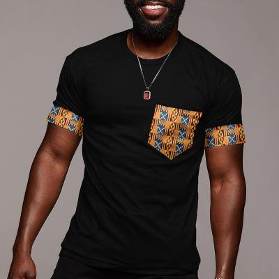 China Dashiki T-shirt African Casual Wax Print Men QUICK DRY Mens Top Fashion Wholesale for sale