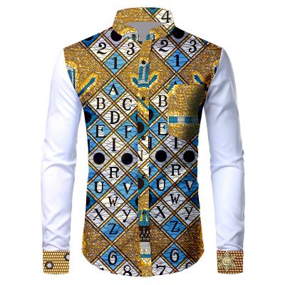 China Anti-pilling Hot Selling Oversized 100% Wax Men's Cotton Dashiki Ankara Pattern Colorful African Clothing Print T-shirt for sale