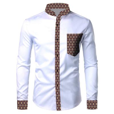 China Fashion Anti-Pilling African Print Men Tops Dashiki Long Sleeve African Clothing Customized Customized Men Long Sleeve Men Formal T-shirt for sale