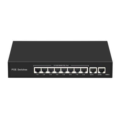 China POE Manufacturer Price 10 Port 10/100/1000Mbps POE Network Switch Support IEEE 802.3af/at 52V For IP Camera Accept OEM for sale