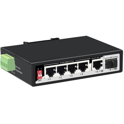 China High Quality OEM 6 Ports of POE Fast Unmanaged 10/100/1000M Gigabit Network 48V Industrial POE Switch with SFP Port Uplink for sale