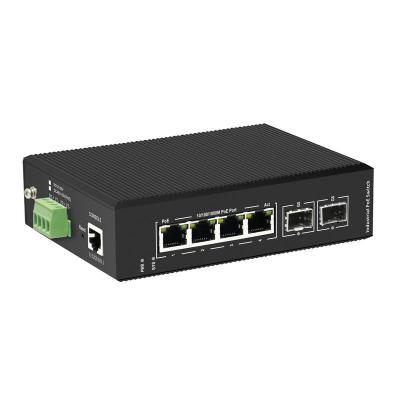 China Industrial POE Switch 10/100/1000Mbps 4 Port Ethernet POE Switch Support Power Supply 45-54V for sale