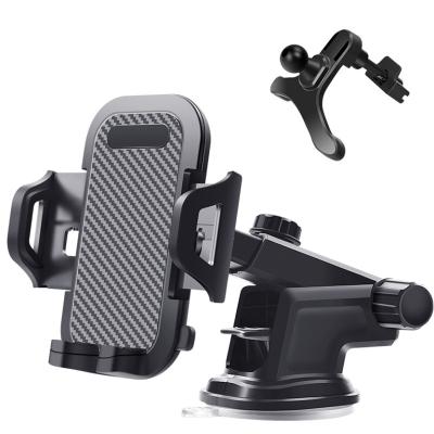 China Adjustable Car Dash Mount Phone Holder for Mobile Phone 2 in 1 Universal Car Air Vent Phone Holder Cradle for sale