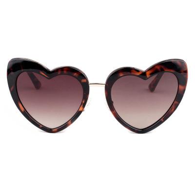 China Fashion Sunglasses Women Shape Polarized Heart Shape Tortoise Brown Oversized Sunglasses for sale