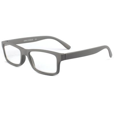 China Eye Protection Decoration Rectangle Optical Personal PC Gray Thin Reading Glasses With Rubber Painting for sale