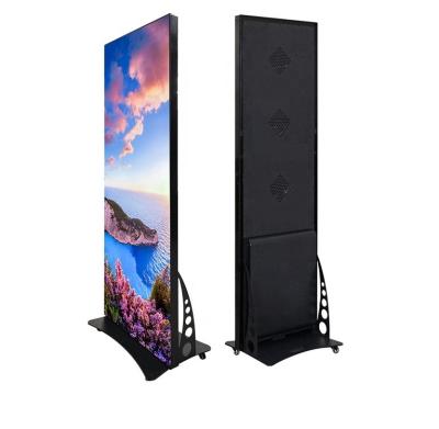 China AOWE Full Color Video panel Indoor LED Display Mirror Portable Screen Standing Poster LED Screen Indoor Advertising display for sale