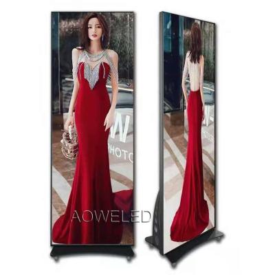 China p2 p2.5mm p3 smart indoor led display poster with trolley wheels led poster display screen led screen à venda