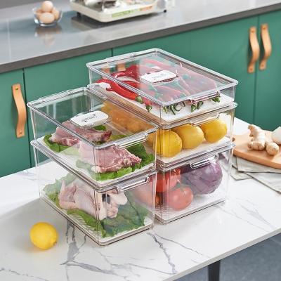 China Stackable Freshness Keeping Clear Trash Bins Storage Boxes Kitchen Drawer Fruit Storage Fridge Containers Fridge Organizer For Fridge for sale