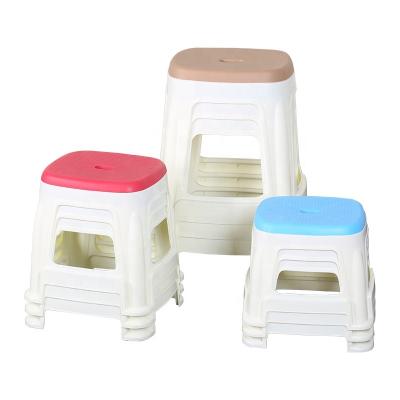 China Indoor Concise Light Weight Safe Furniture Stool Strong Bearing Cheap Plastic Stools With Strong Bearing for sale