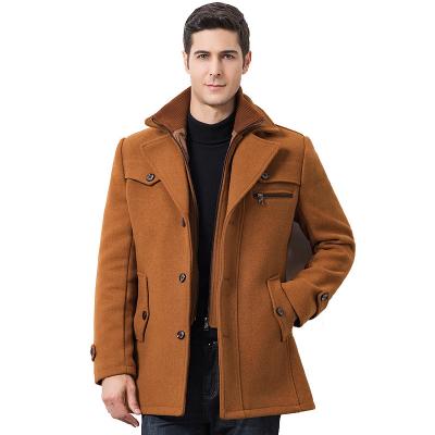 China 2022 autumn and winter new men's woolen coat men's fashion coat anti-wrinkle double neck for sale