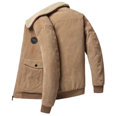 China Anti-wrinkle cotton padded winter jacket men's plush thickened corduroy clothes 2022 warm men's windproof new cotton for sale