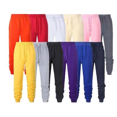 China Keep Warm New Custom LOGO Men's Casual Pants Plus Velvet Solid Color Sweatpants Thick Sweatpants for sale