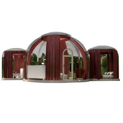 China SH10 wear resistance 5+3+2.5m diameter transparent bubble hotel clear dome tent for sale PC dome tent planetarium for sale