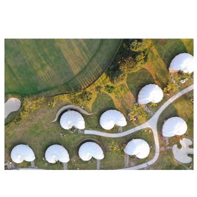 China GT48 56sqm luxury dome tents luxury resort tents UV-resistant conch shaped camping outdoor safari tents for sale