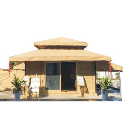 China Straight Tie Type AM06 6*6m Fancy Design Aman Luxury Tents Hotel Resort Glamping Canvas Outdoor Wall Tent for sale