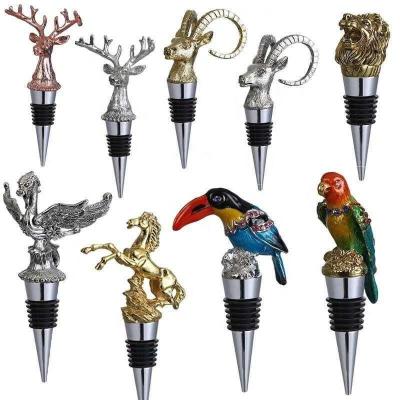 China Custom Logo Red Wine Bottle Stopper With Zinc Alloy Stainless Steel Material for sale