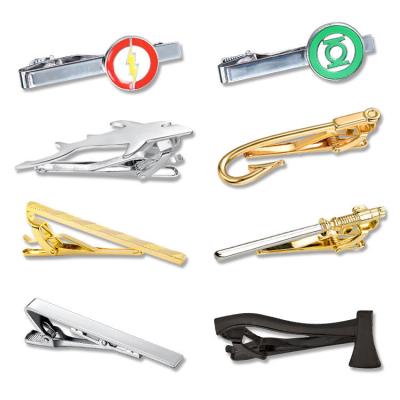 China Custom Tie Clips Gold Silver Stainless Steel Men's Musical Clip on Ties for sale