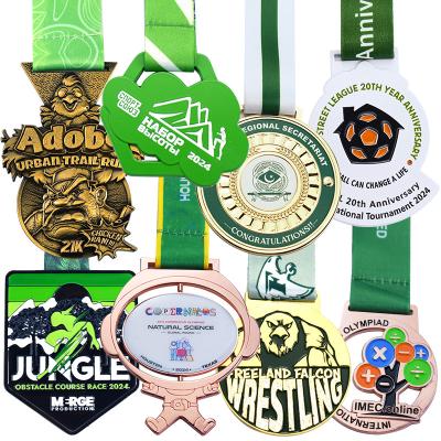 China Marathon Running Sports Medal Custom Award Medal Bronze Plated for sale