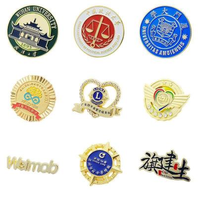 China Personalised Metal Enamel Pin Badges 3D Button Gold Name Badges for sale