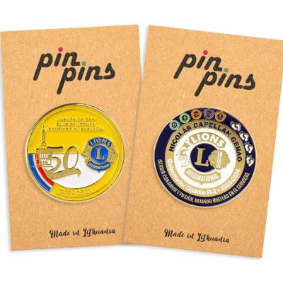 China Custom Gold Metal Badge Hard Soft Enamel Lions Club Lapel Pin Badges for sale