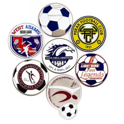 China Custom Football Lapel Pin Badges Hard Enamel Auto Badges And Emblems for sale