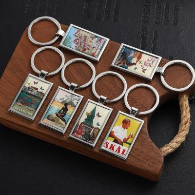 China Resin Epoxy Photo Metal Keychain Ring Holder OEM ODM Acceptable for sale