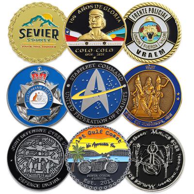 China Metal Enamel Custom Commemorative Coin Brass Silver Plated Alloy Old 3D Coins for sale