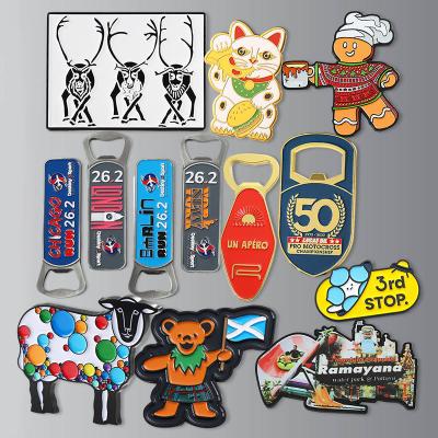 China 3D Metal Refrigerator Magnet Bottle Opener for Travel Souvenir for sale