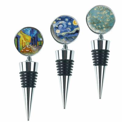 China Stainless Steel Wine Bottle Stoppers Custom Logo Sustainable For Gifts for sale