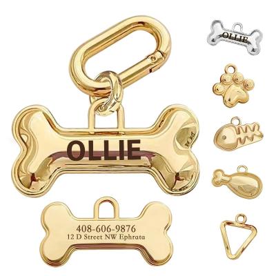 China Brass Dog Tags Pet Engraved Id Tags Double Sided Deep Engraved for sale