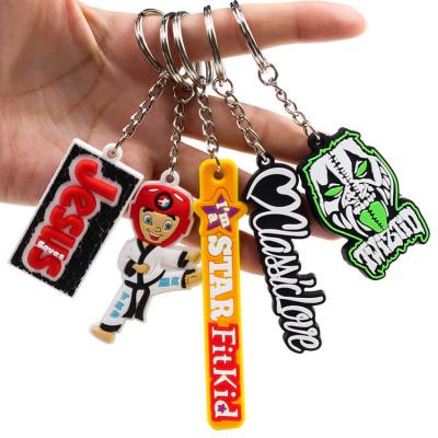 China Soft Rubber PVC Keychain 2d/3d Silicone Keyring Customized for sale