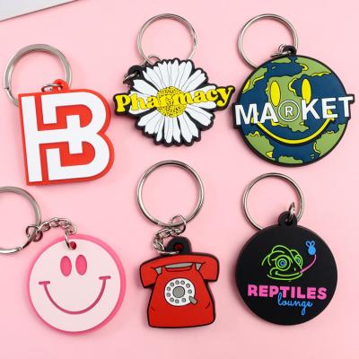 China Soft Pvc Keychain 2D 3D Custom Logo Rubber Anime Promotional Key Rings for sale