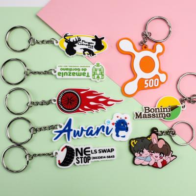 China Custom Soft Rubber Keychains 2d 3d Silicone Soft Pvc Keyring for sale