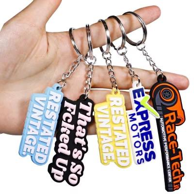 China Custom Silicone Rubber Keyring 2D 3D Printing Soft Pvc Keyrings for sale