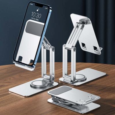 China Foldable Desk Swivel Phone Holder Cell Phone Desktop Stand Alloy for sale