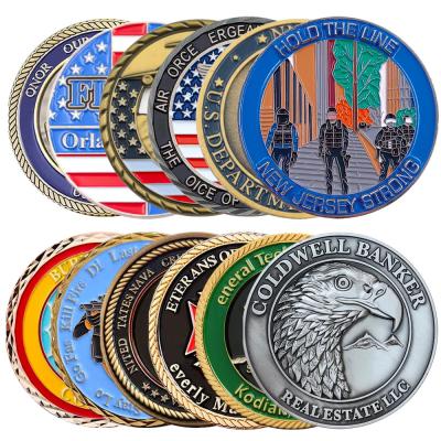 China Commemorative Souvenir Gold Silver Brass Coin Customize 3D Metal Challenge Coin for sale