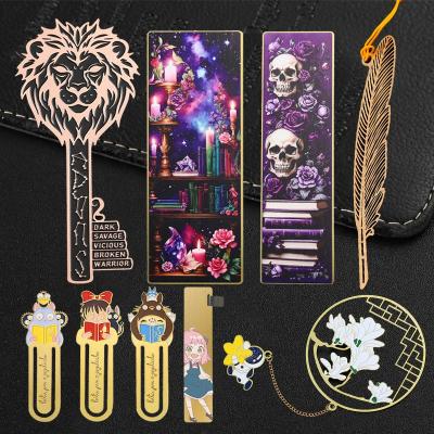 China Custom Zinc Alloy Brass Metal Bookmark 3D Soft Enamel Book Mark for sale