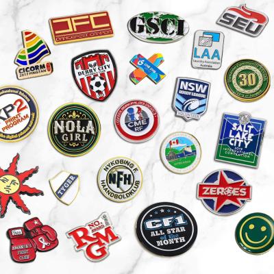 China Custom Metal Epoxy Enamel Pin Lapel Pin Companies Logos Souvenir Name Tag Badge Pins For Suit Men for sale